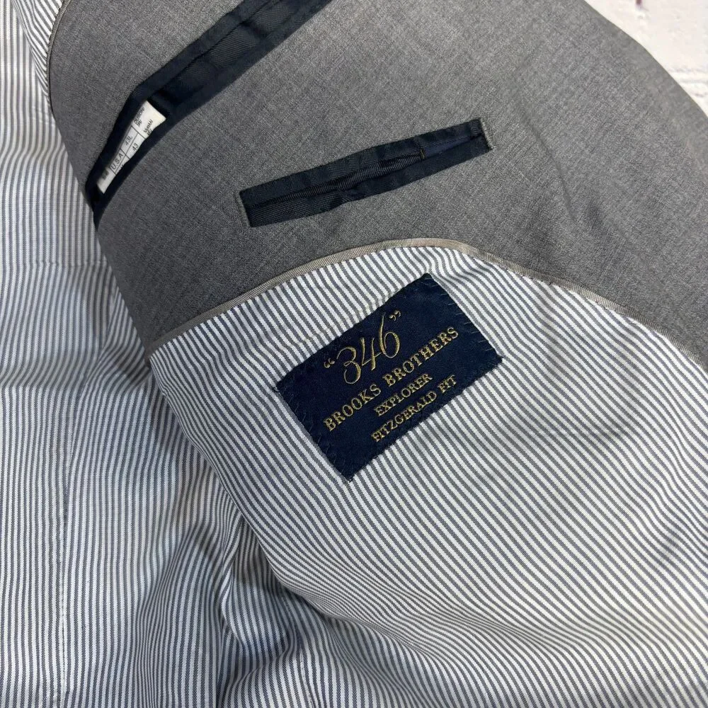 Brook Brothers Explorer Fitzgerald Fit Blazer Jacket Size 43L Wool Blend C085 27